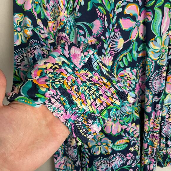 Lilly Pulitzer Diann Long Sleeve Dress High Tide Navy Shes Got Sol XXL NWT - Picture 4 of 11